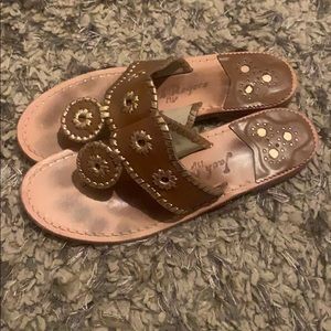 Jack Rogers Gold and Brown Sandals